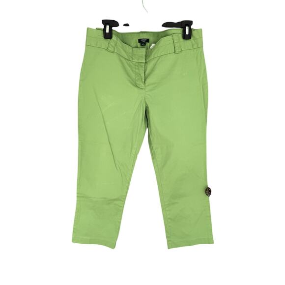 J.Crew‎ Pants Women’s 8 Green Straight Leg Stretch Chino 34x26 Stretch Summer - Picture 1 of 6